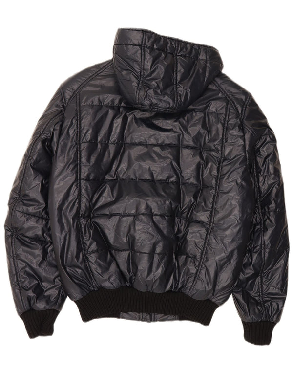 Refrigiwear Mens Hooded Bomber Padded Jacket IT 50 Large Navy Blue Modern