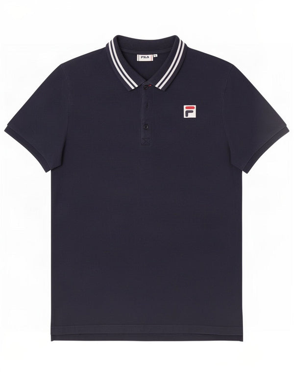 Fila Polo graphique à manches courtes pour hommes, grand coton bleu marine