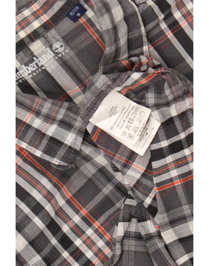 Timberland Chemise en flanelle pour garçon moyen 15-16 ans en coton à carreaux gris