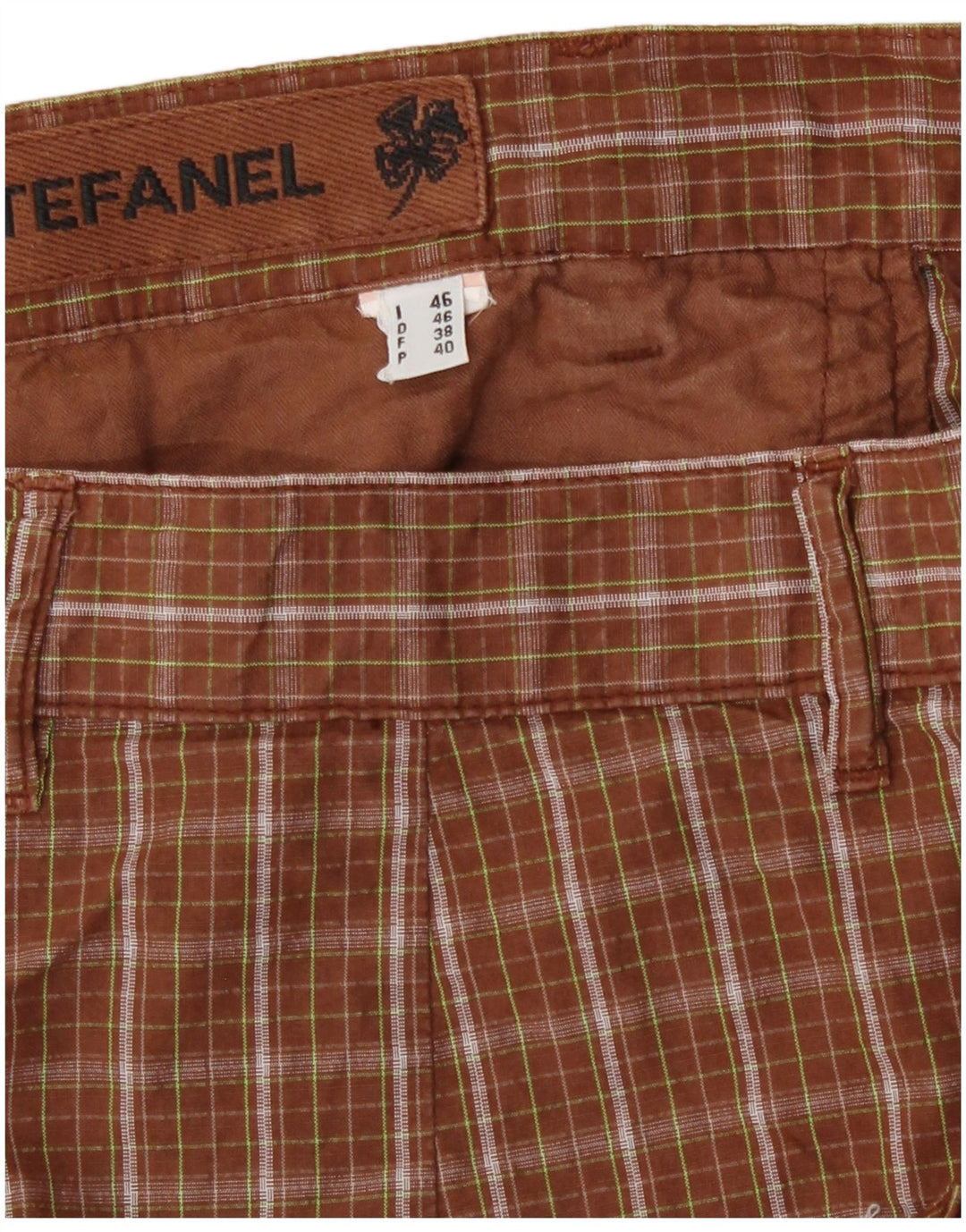 Stefanel Short cargo pour homme IT 46 Small W30 Marron à carreaux