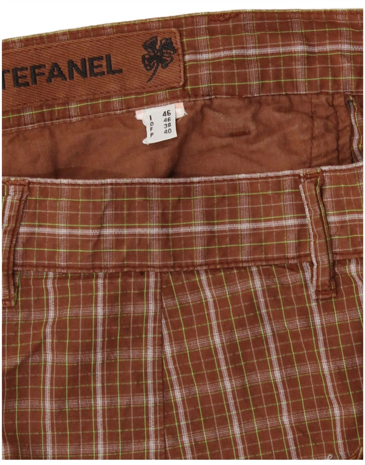 Stefanel Short cargo pour homme IT 46 Small W30 Marron à carreaux