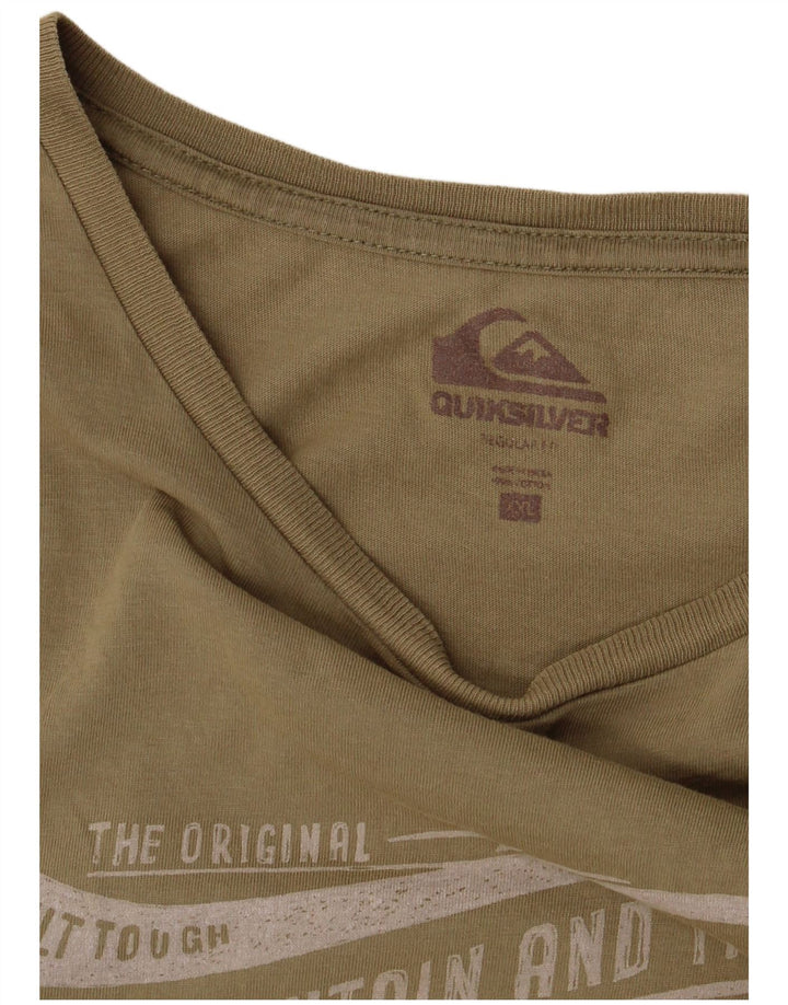 QUIKSILVER T-Shirt Graphique Homme 2XL Kaki Coton