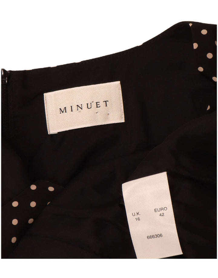 Minuet Robe fourreau pour femme UK 46 Grand noir à pois en polyester