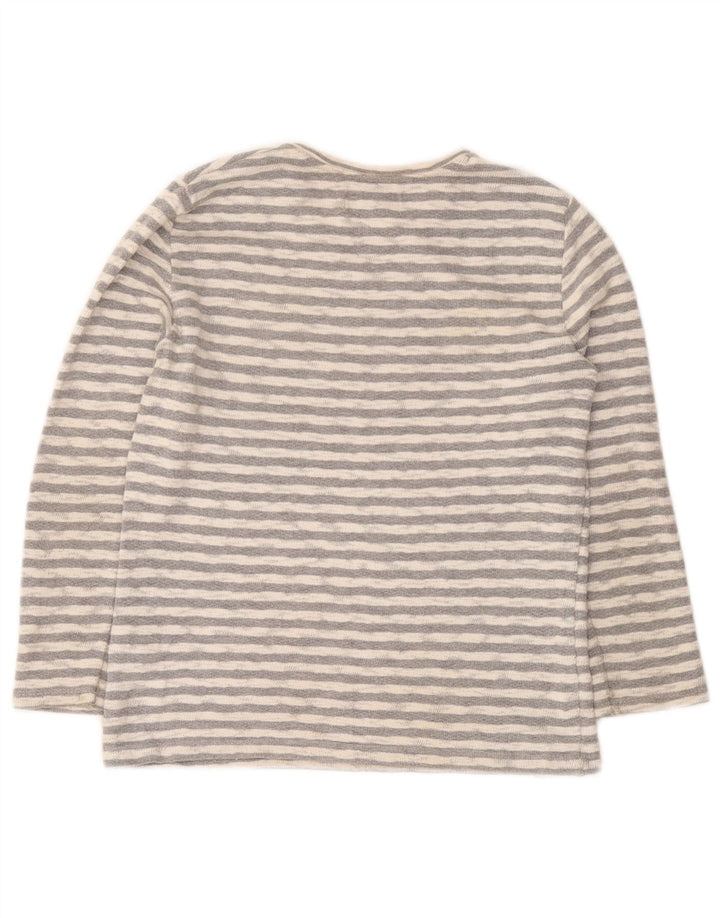 Zara Garçon Graphic Top Manches Longues 9-10 ans Gris Rayé Coton