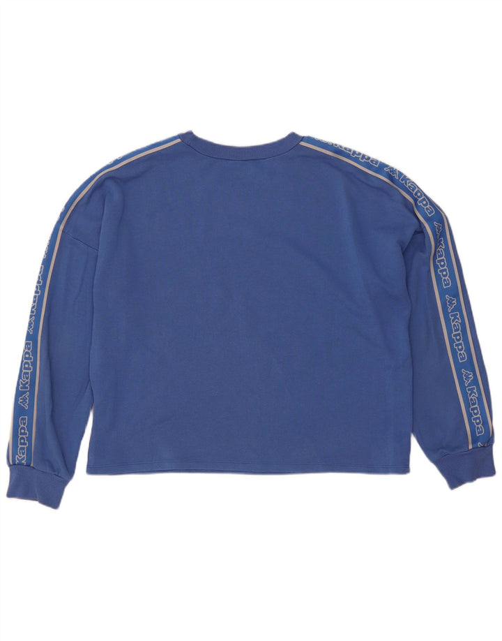 Kappa Womens Tezenis Crop Graphic Sweatshirt Jumper UK 14 Bleu Moyen