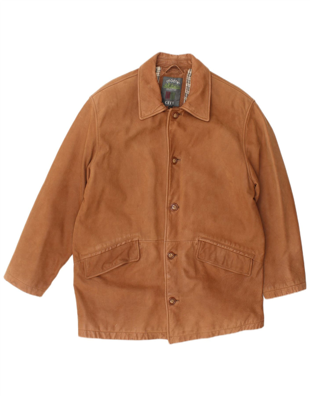Veste en cuir homme vintage IT 48 Cuir marron moyen