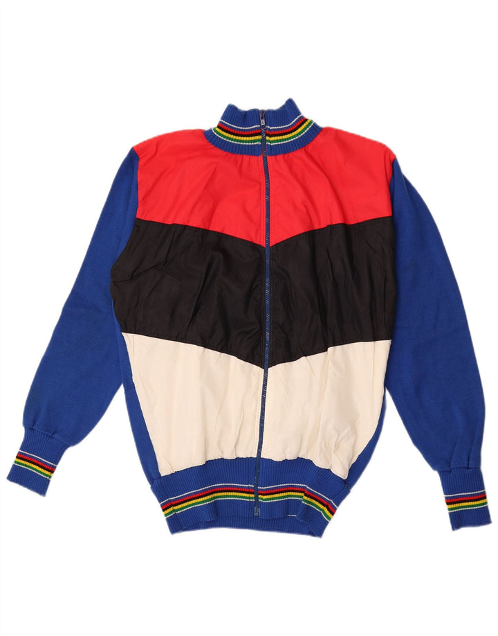 vintage Mens Cardigan Sweater Moyen Multicolore Colourblock