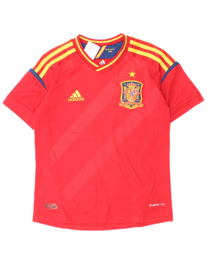 Adidas Garçon Climacool T-Shirt Top 7-8 ans Rouge Rayé Polyester