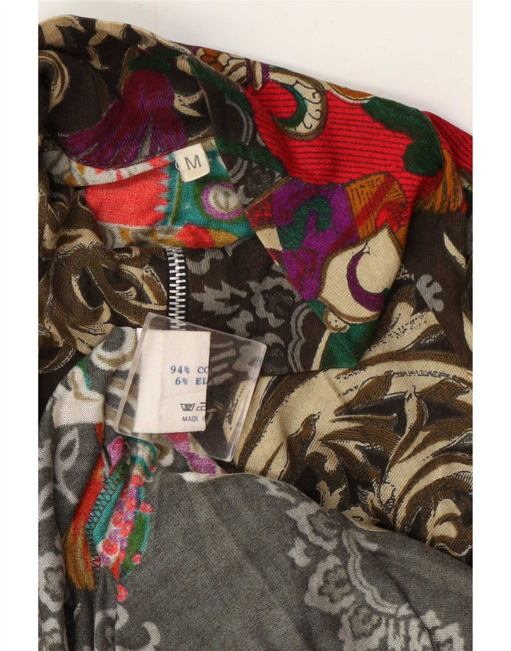 vintage Femmes Overcoat Overcoat UK 14 Moyen Multicolore Paisley Coton