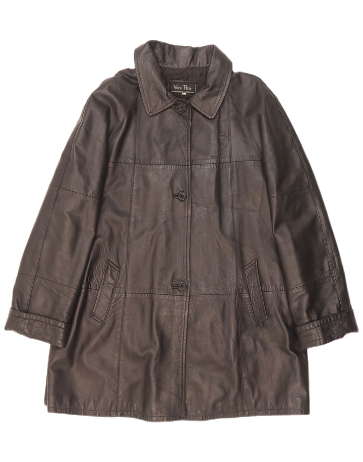 Manteau en cuir femme vintage IT 48 XL Cuir noir