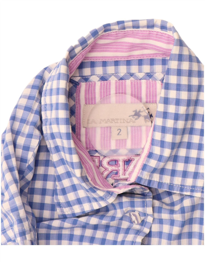 La Martina Chemise graphique pour femme UK 12 Vichy bleu moyen