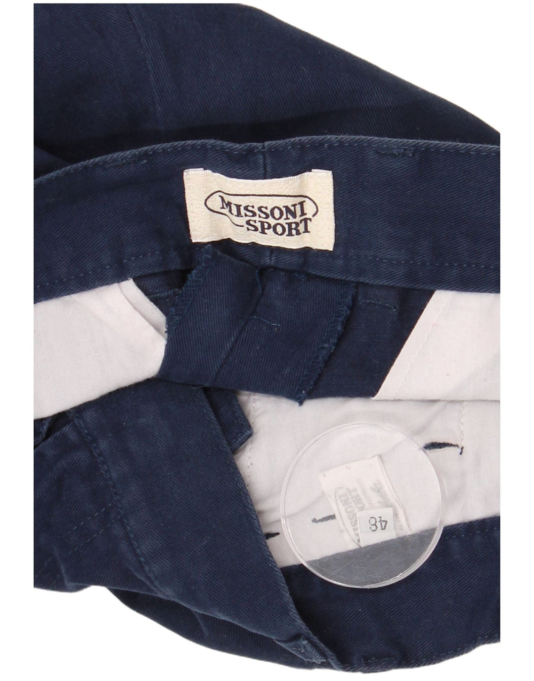 MISSONI Pantalon de costume pour homme IT 48 Medium W30 L30 Bleu marine Coton