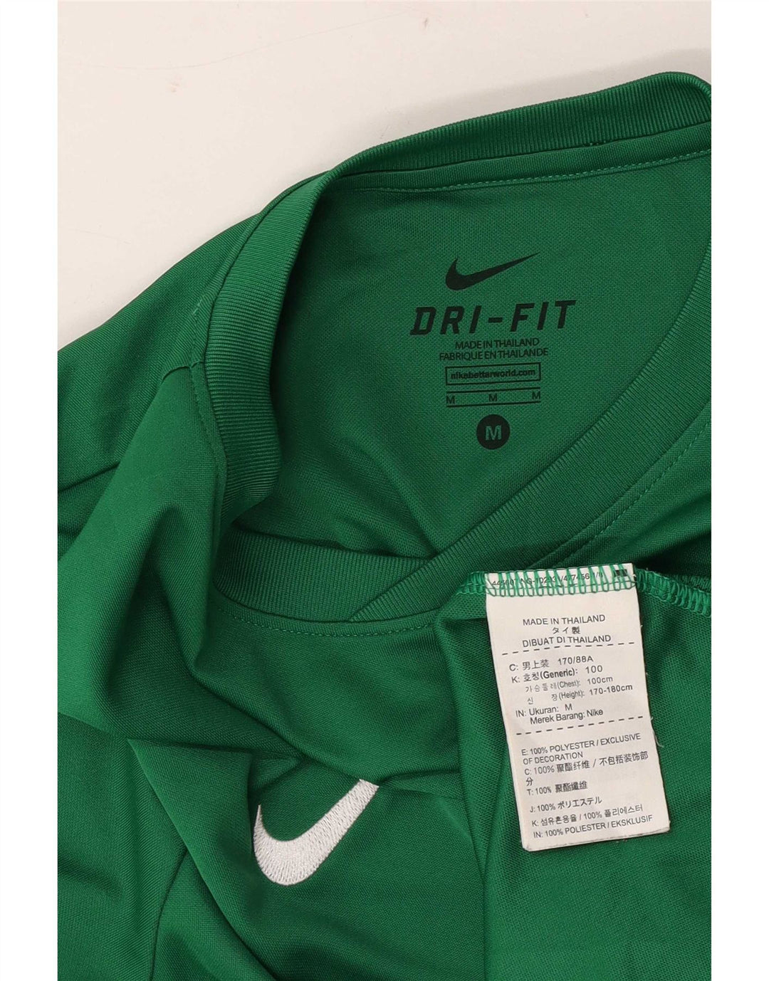 Nike Homme Dri Fit Graphic T-Shirt Haut Vert Moyen Polyester