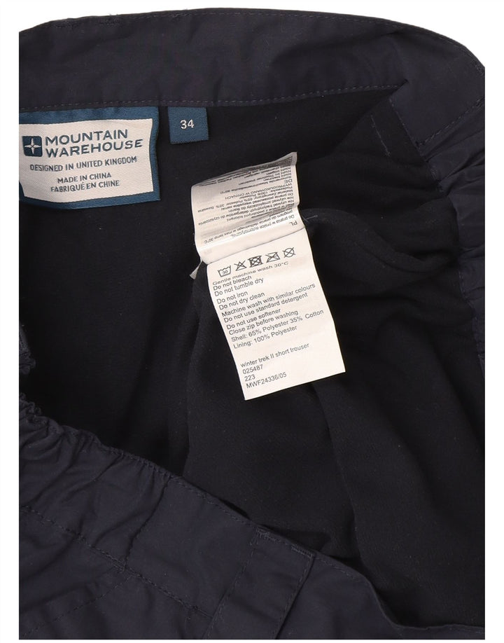 Mountain Warehouse Pantalon Cargo Coupe-Vent Homme W34 L30 Bleu Marine