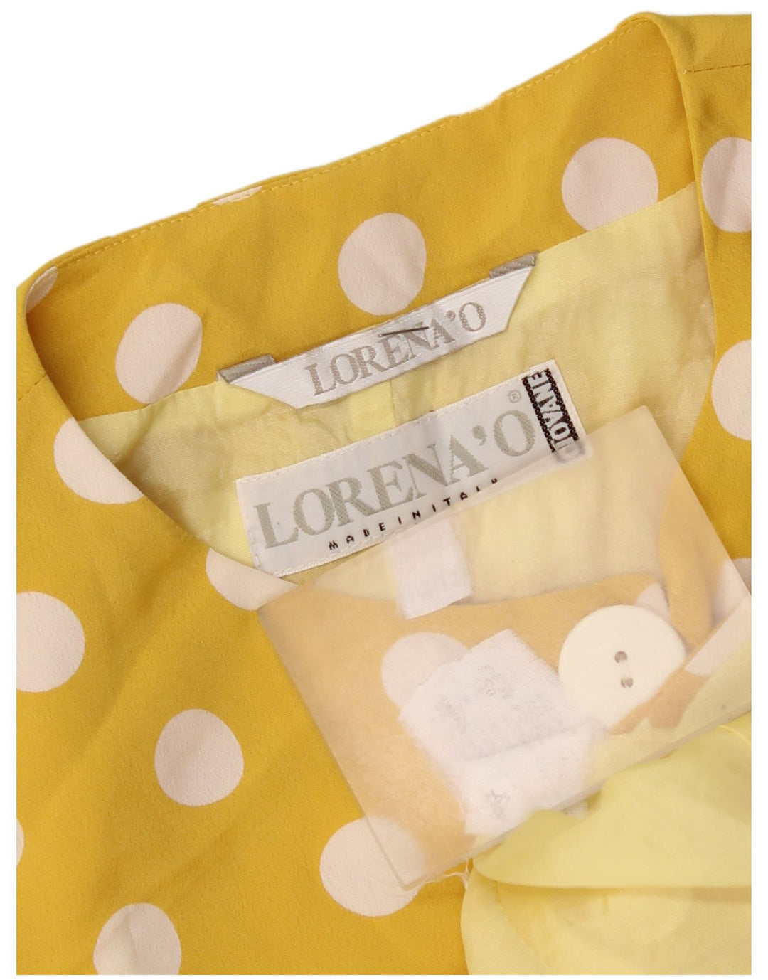 Lorena'O Veste blazer courte à 5 boutons pour femme UK 14 à pois jaune moyen