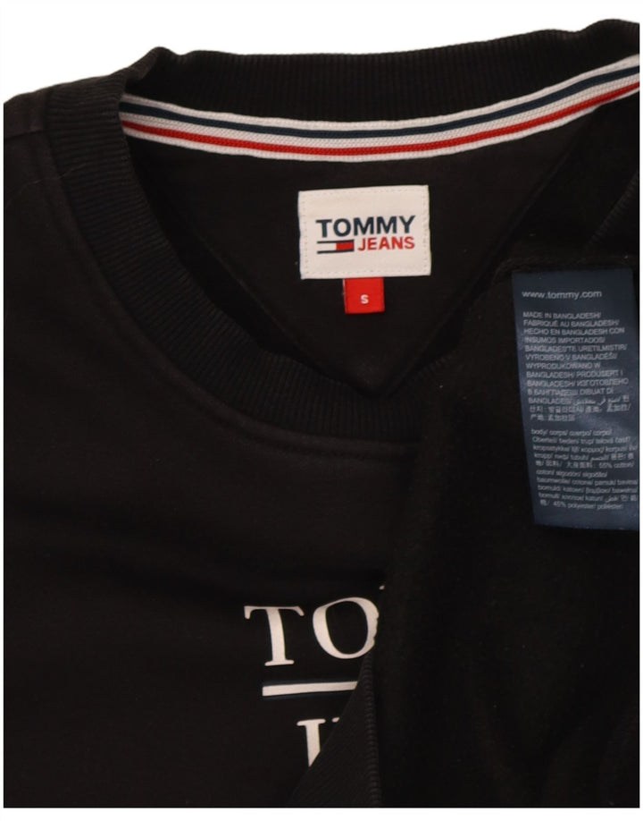 Tommy Hilfiger Sweat-shirt surdimensionné graphique pour femme UK 10 Petit Noir