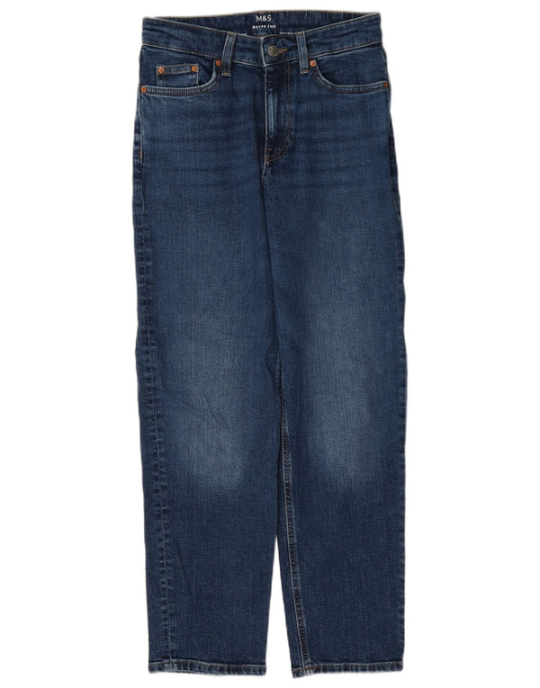 Marks & Spencer Jean droit Boyfriend pour femme UK 8 Small W27 L27 Bleu