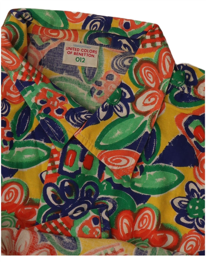 BENETTON Chemise à Manches Courtes Homme Medium Multicolore Floral
