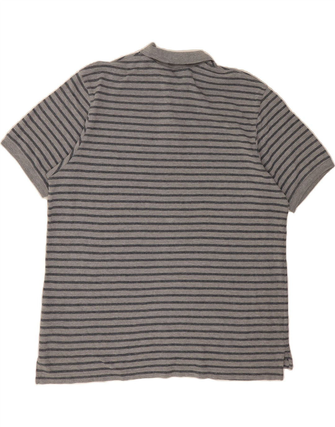 EDDIE BAUER Mens Polo Shirt XL Grey Striped Cotton Vintage Eddie Bauer and Second-Hand Eddie Bauer from Messina Hembry 