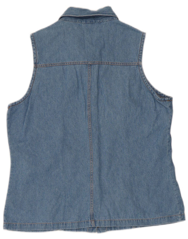 Et Chemise En Jean Sans Manches IT 46 Large Bleu Coton Femme