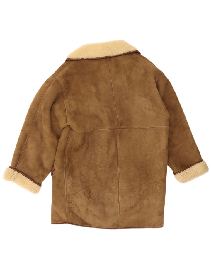 Artisan Manteau en peau de mouton pour femme UK 18 XL Kaki Hiver