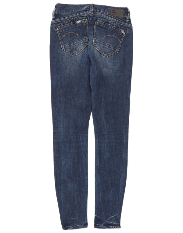 G-Star Womens Midge Skinny Jeans W28 L30 Navy Blue Cotton