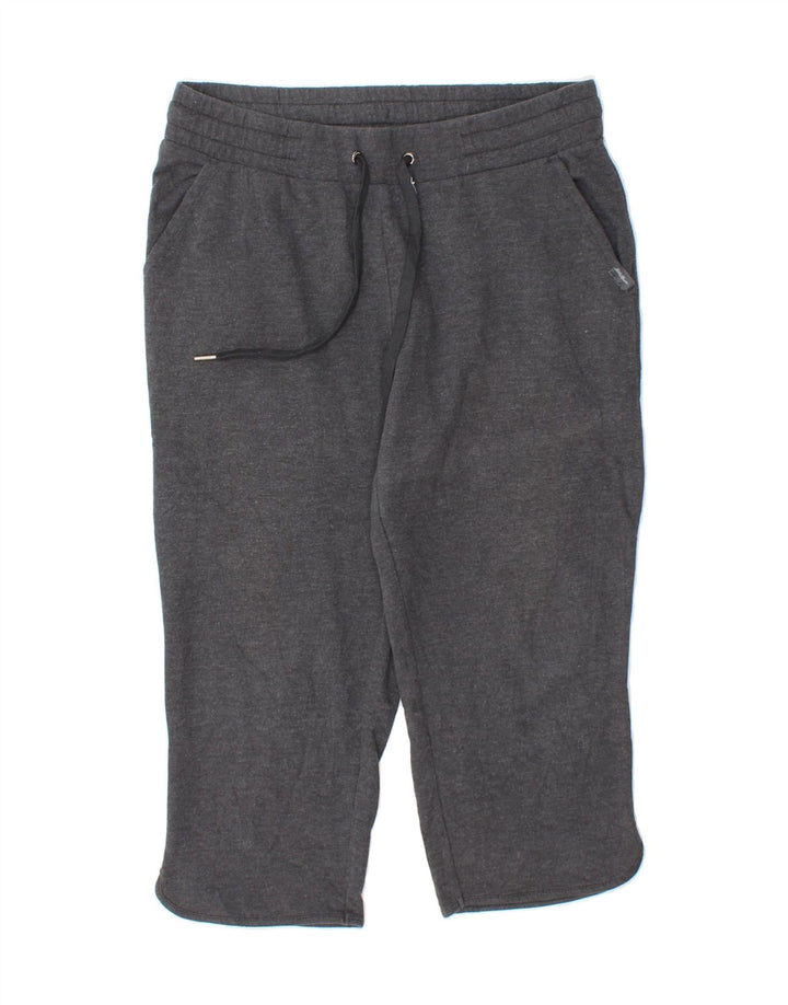 EDDIE BAUER Womens Capri Tracksuit Trousers UK 14 Medium  Grey Cotton Vintage Eddie Bauer and Second-Hand Eddie Bauer from Messina Hembry 