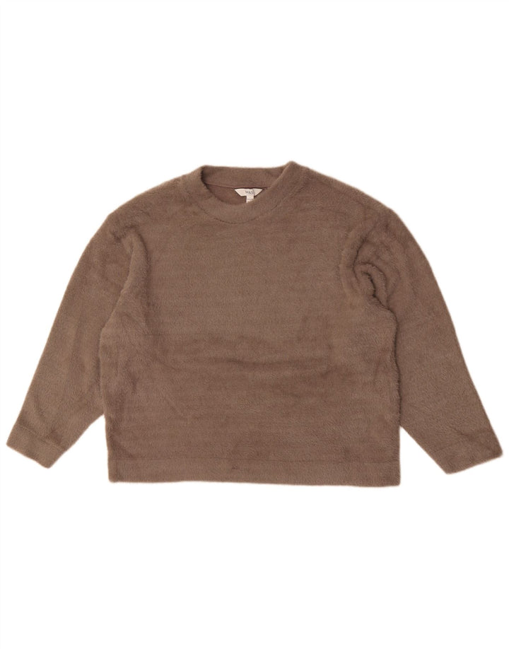 Marks & Spencer Pull surdimensionné à col rond pour femme UK 16 Large Beige