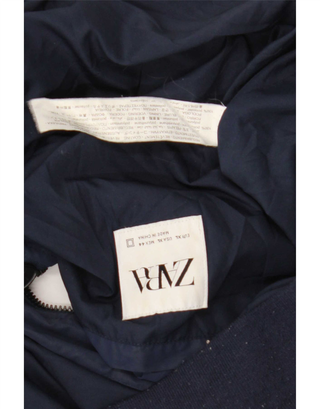 Zara Veste Bomber Homme UK 42 XL Bleu Marine Polyester