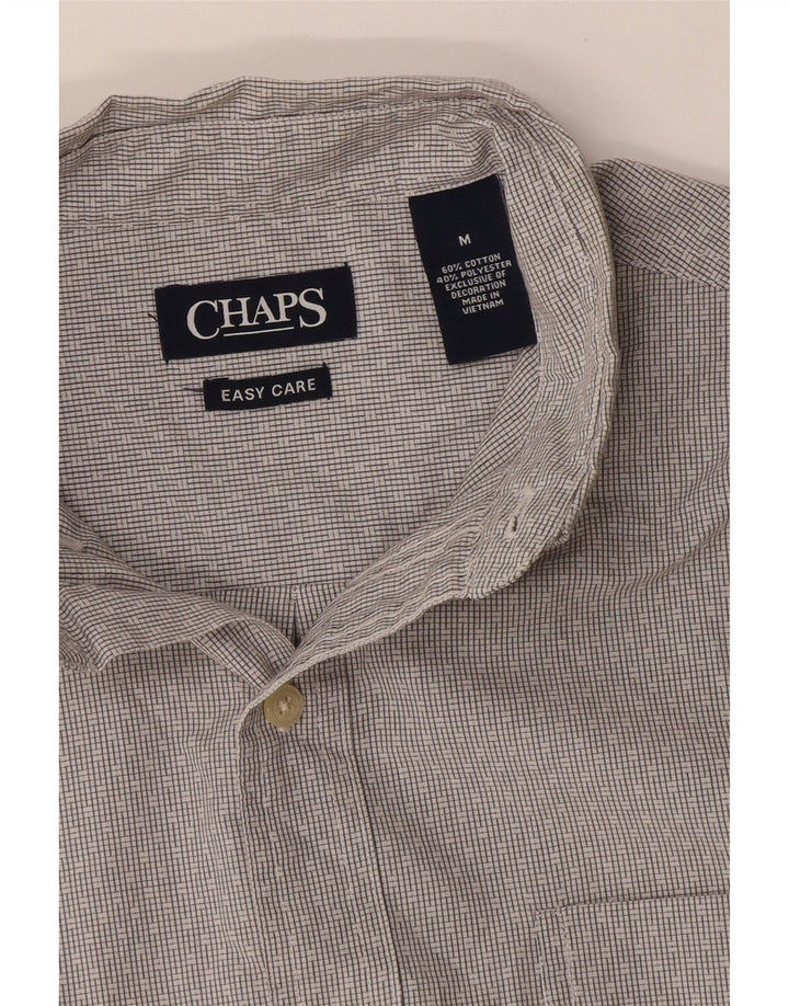 Chaps Mens Easy Care Shirt Medium Grey Geometric Cotton