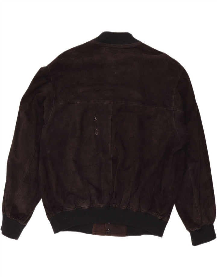 MABRUN Blouson Bomber En Daim Homme IT 56 3XL Cuir Noir