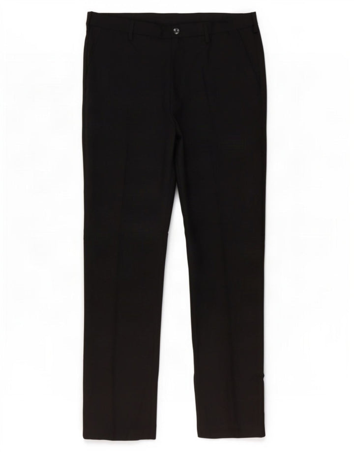 Marks & Spencer Pantalon chino coupe classique pour homme W34 L33 Noir Polyester