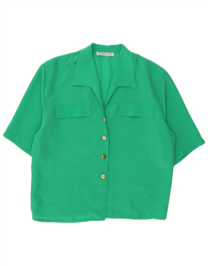 Marcello Cioni Chemisier à manches courtes pour femme IT 44 Vert moyen