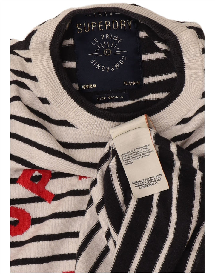 Superdry Pull surdimensionné à col rond pour femme UK 10 Petit Blanc