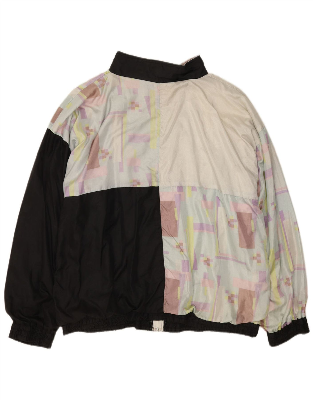 vintage Mens Survêtement Top Veste Grand Noir Géométrique