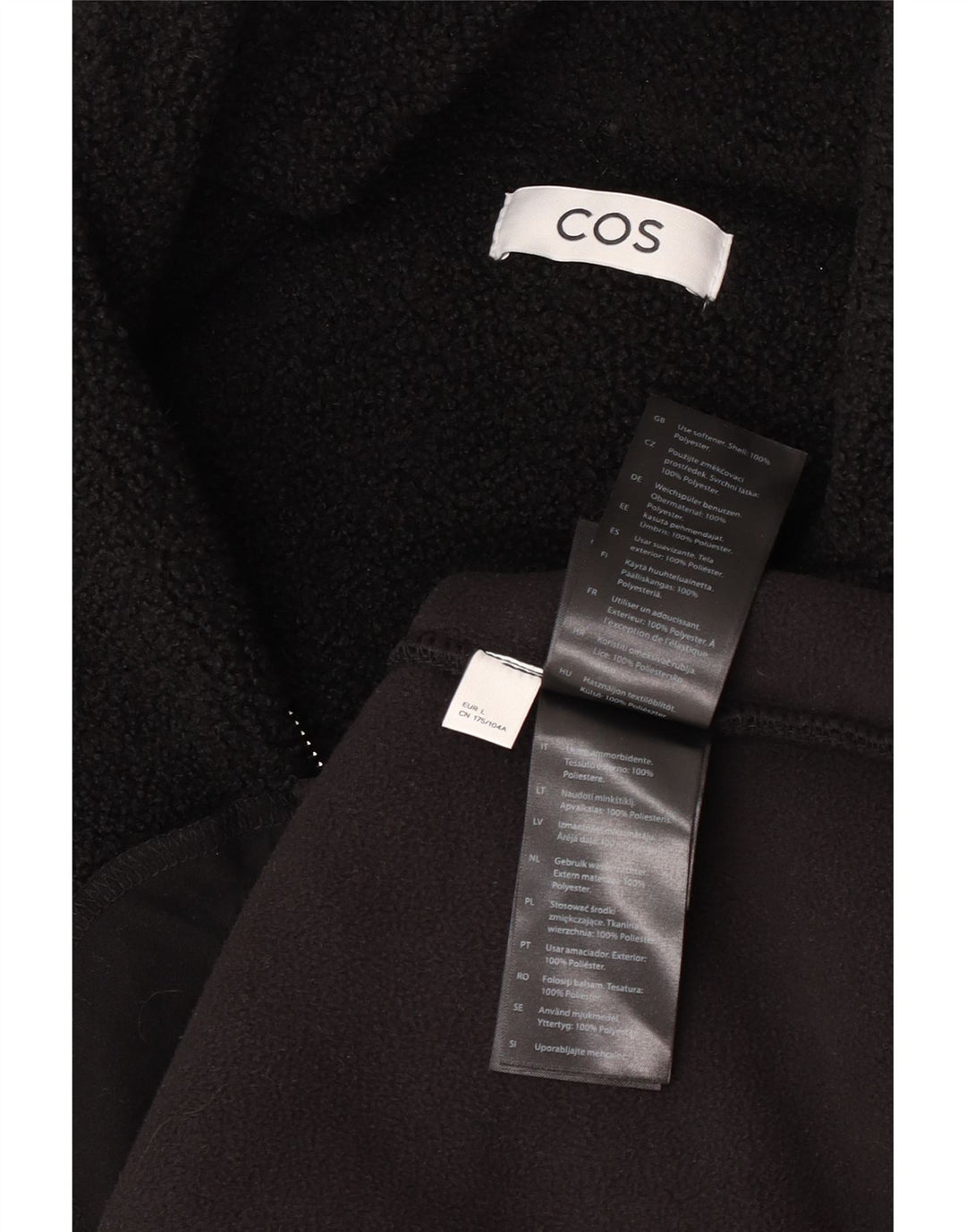 Cos Pull polaire à col zippé pour homme Grand noir Polyester