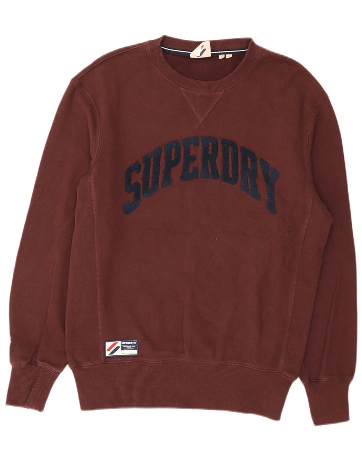 Superdry Sweat-Shirt Graphique en Coton Marron Moyen Homme