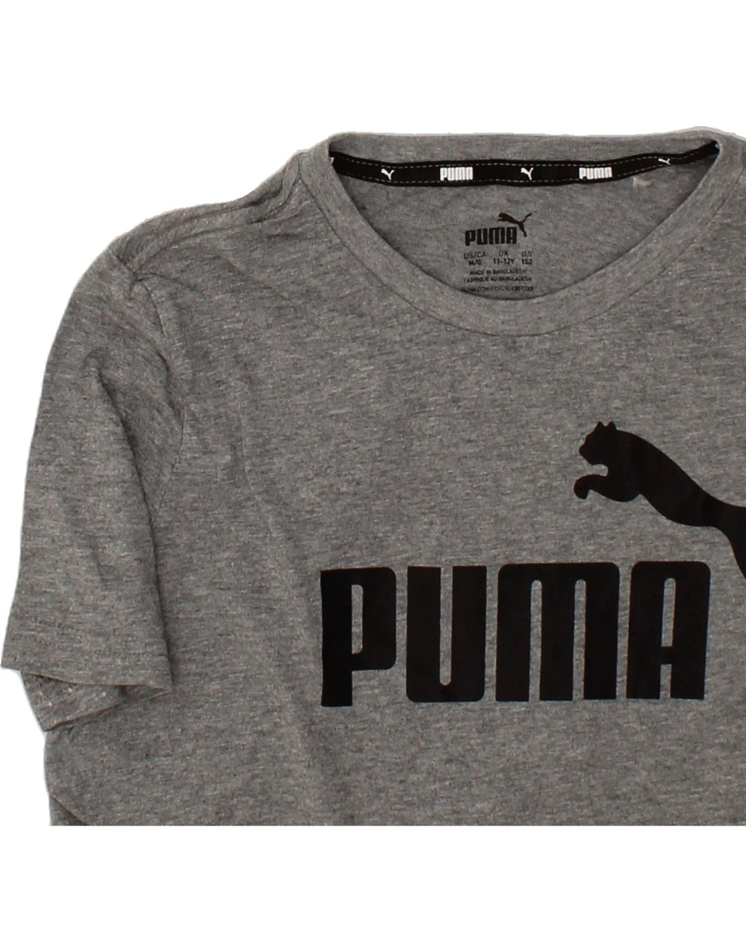 PUMA Boys Graphic T-Shirt Top 11-12 Years Grey Flecked Vintage Puma and Second-Hand Puma from Messina Hembry 