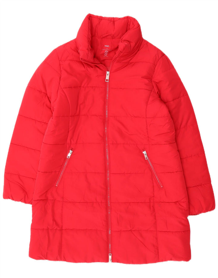 Marks & Spencer Manteau rembourré pour femme UK 14 Large Rouge Polyester