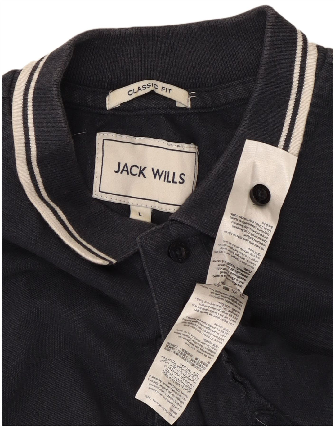 Jack Wills Polo coupe classique pour homme en coton bleu marine Taille L