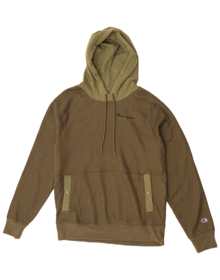 Champion Pull à capuche pour homme en polyester vert moyen