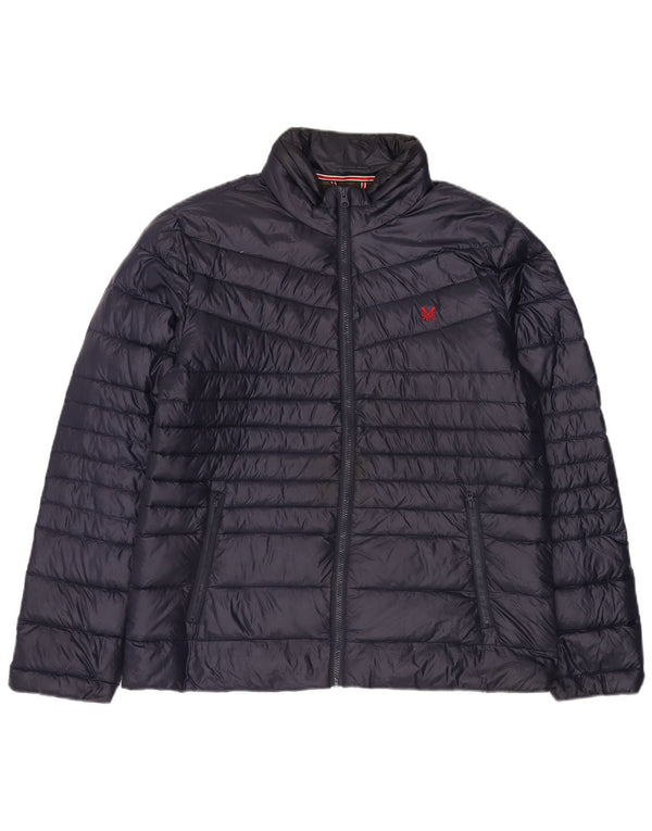 Crew Clothing Veste matelassée à capuche pour homme UK 42 XL Bleu marine Nylon