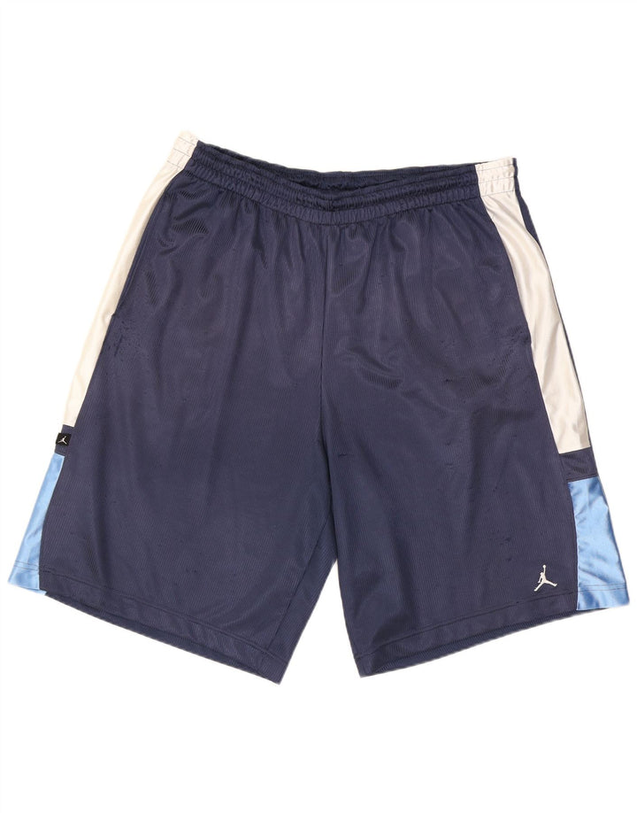 Jordan Short de sport pour homme 2XL Bleu marine Colorblock Polyester