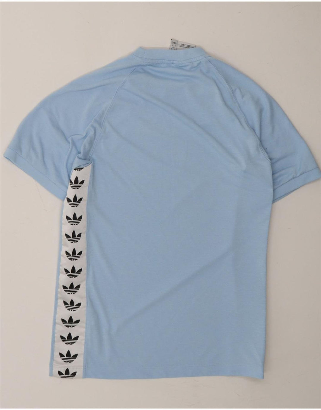 ADIDAS Mens Graphic T-Shirt Top Small Blue Colourblock Polyester Vintage Adidas and Second-Hand Adidas from Messina Hembry 