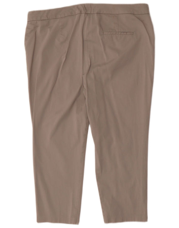 Marks & Spencer Womens High Waist Capri Trousers UK 16 Large W36 L22 Grey