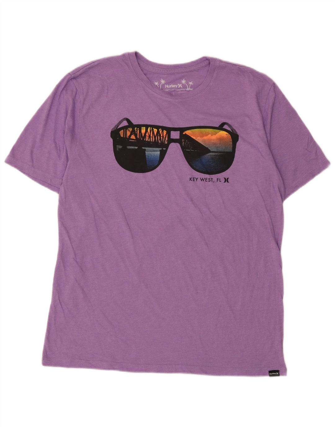 Hurley T-Shirt Graphique Homme Violet Moyen Coton