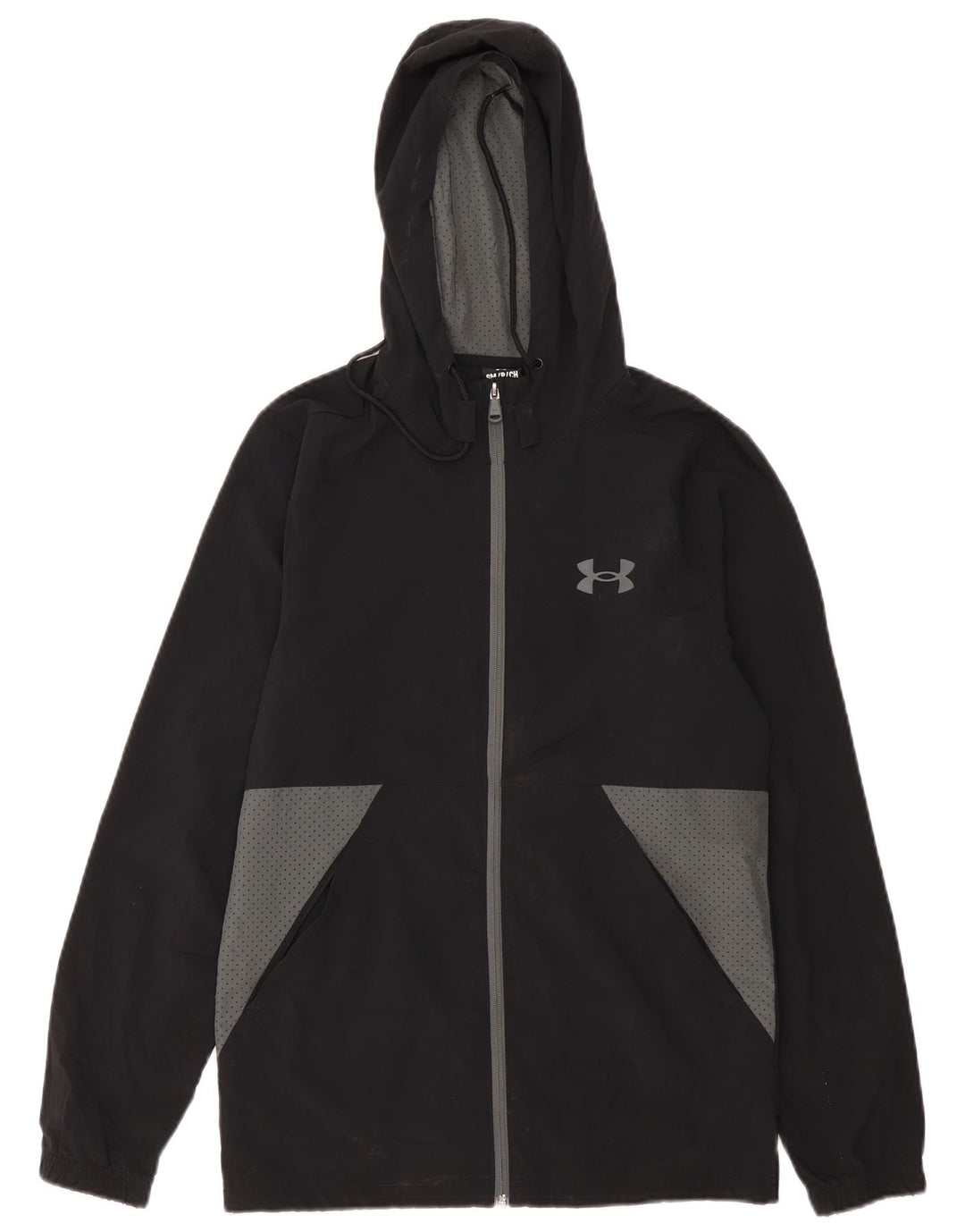 Under Armour Veste de pluie à capuche pour homme UK 36 Small Noir Colourblock