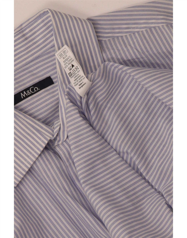 M&Co Chemise Regular Fit Homme Grand Bleu Rayé Coton Classique