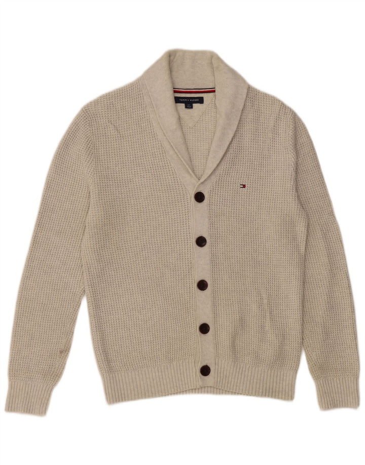 TOMMY HILFIGER Cardigan Pull Homme Petit Gris Coton