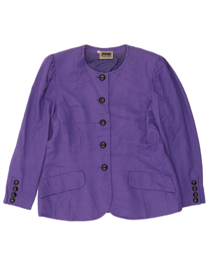 Luisa Spagnoli Veste Blazer 5 Boutons Femme IT 48 XL Laine Violet